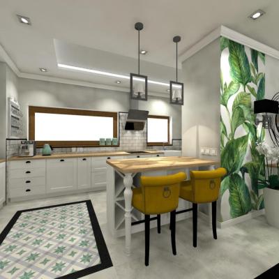 Projekt kuchni w wizualizacji 3D - projektant wnętrz Joanna Piechota, Wnętrza z zPasją